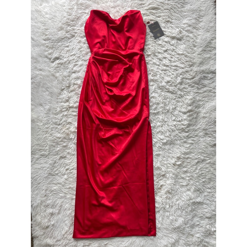 House of CB Adrienne Satin Strapless Maxi Dress - Picture 2 of 11